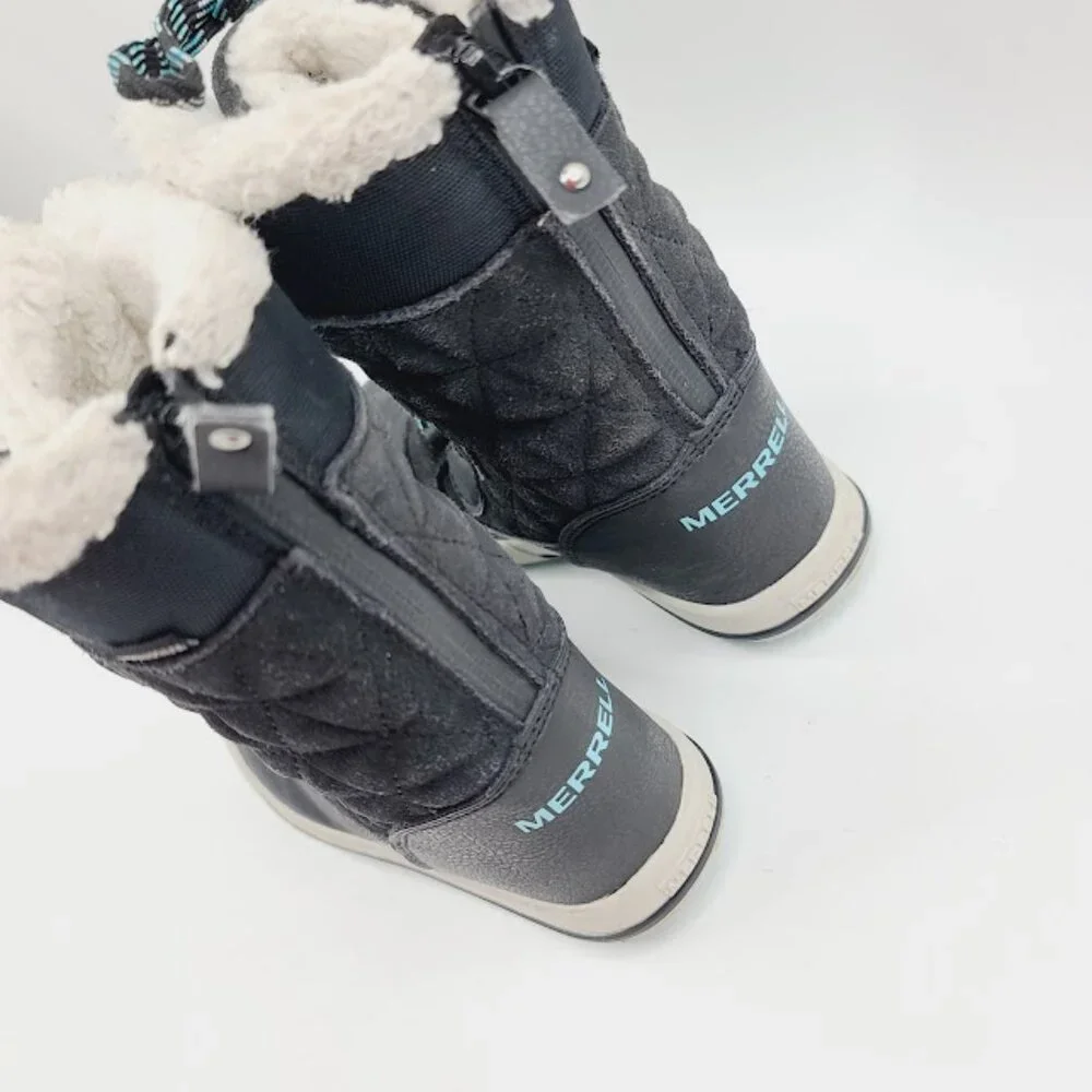 Merrell Boy's Black Heidi Waterproof‎ Lace Up Ankle Snow Boot Size 12M